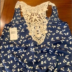 NWT Cute silky crocheted back, could fit sm-large